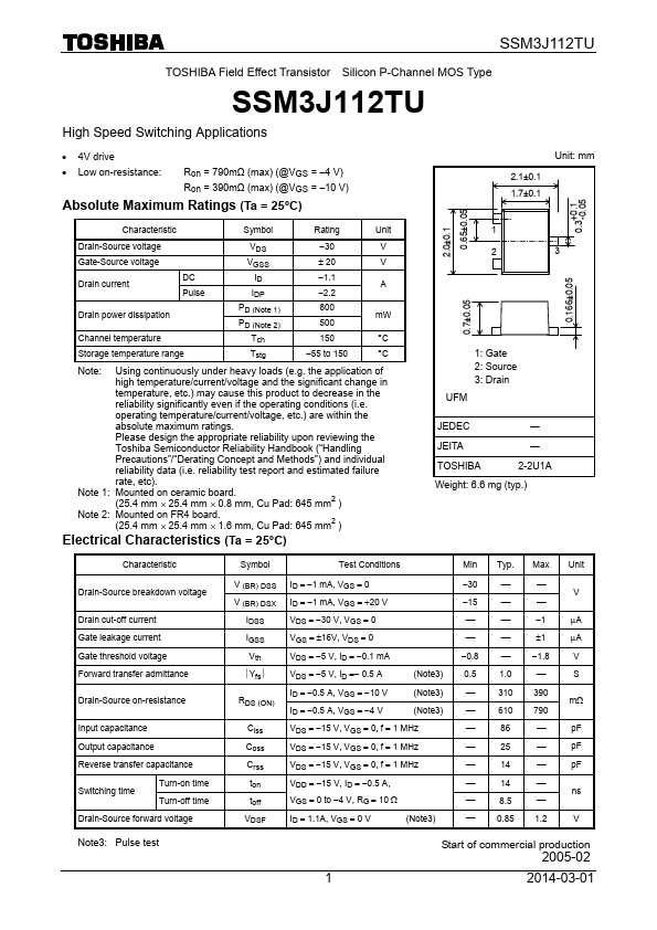 SSM3J112TU