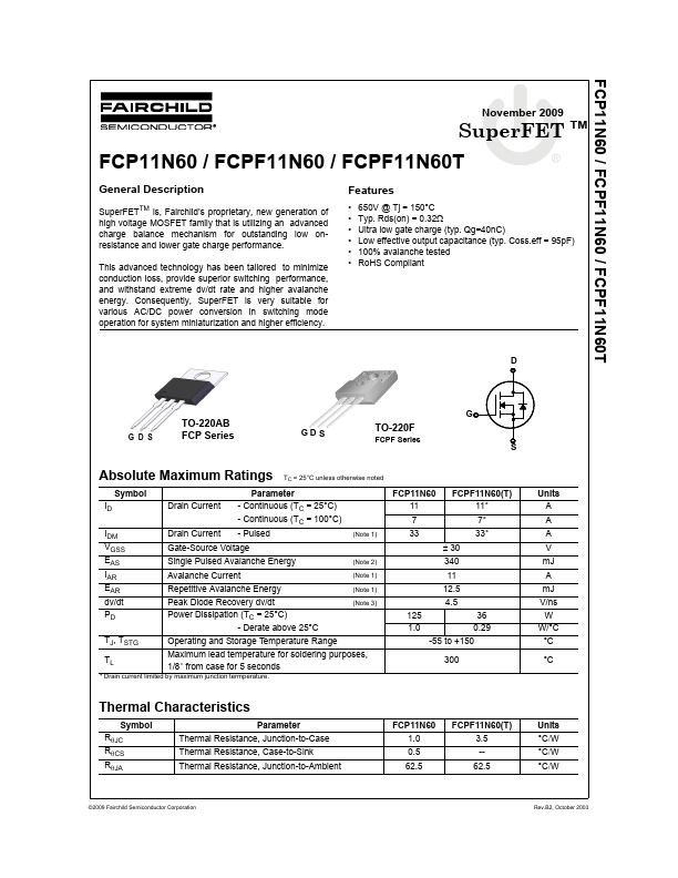 FCPF11N60T