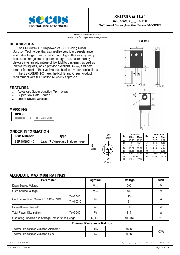 SSR30N60H-C