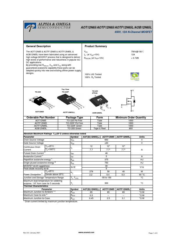 AOB12N65L