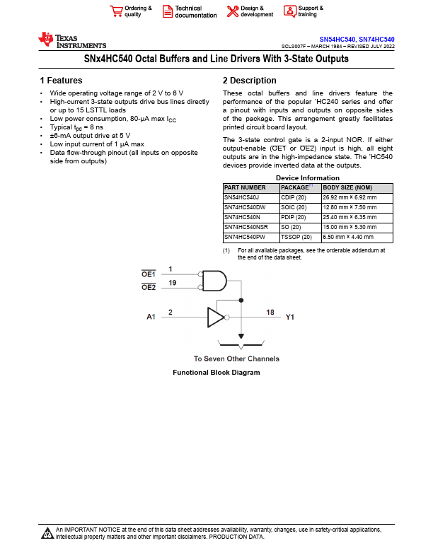 SN74HC540