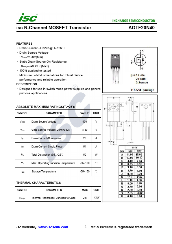 AOTF20N40