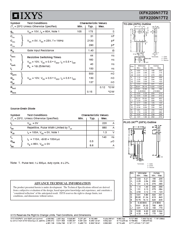 IXFX220N17T2