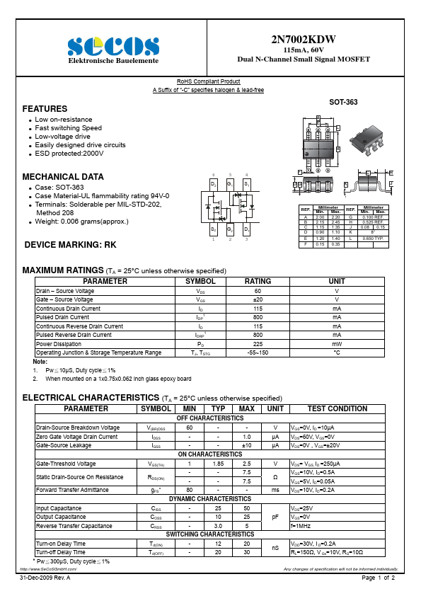 2N7002KDW