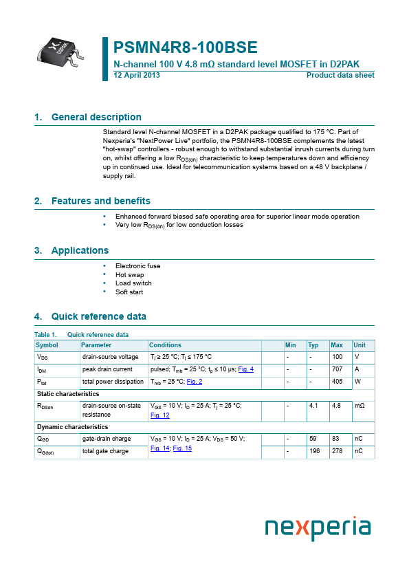 PSMN4R8-100BSE