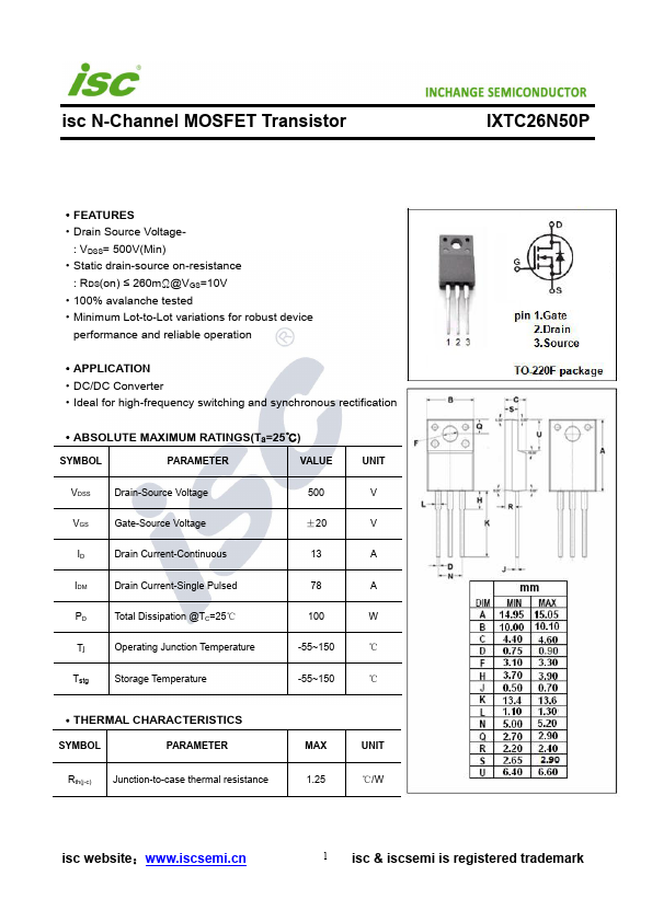 IXTC26N50P