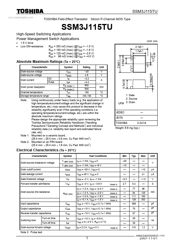 SSM3J115TU