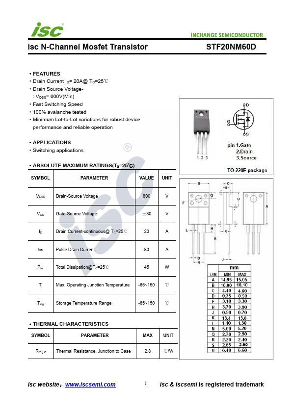 STF20NM60D