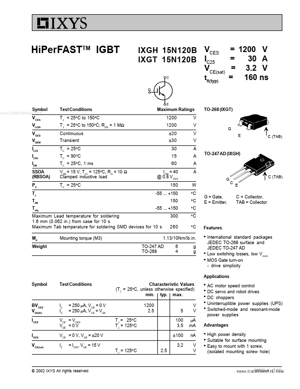 IXGT15N120B