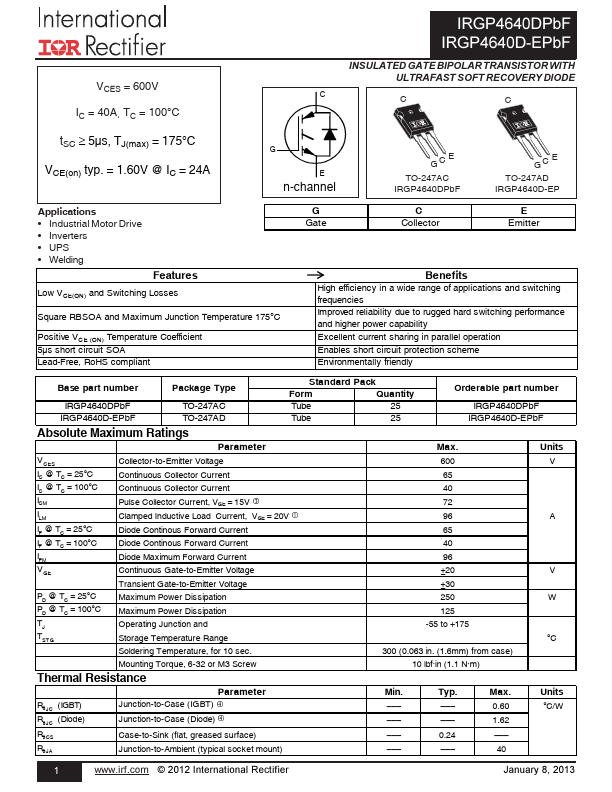 IRGP4640DPbF