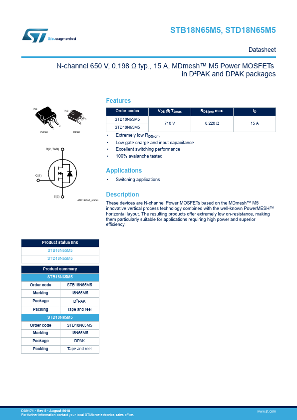 STD18N65M5