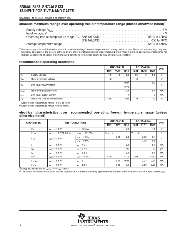 SN54ALS133