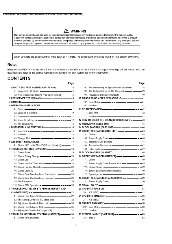 KX-TCA132UAT