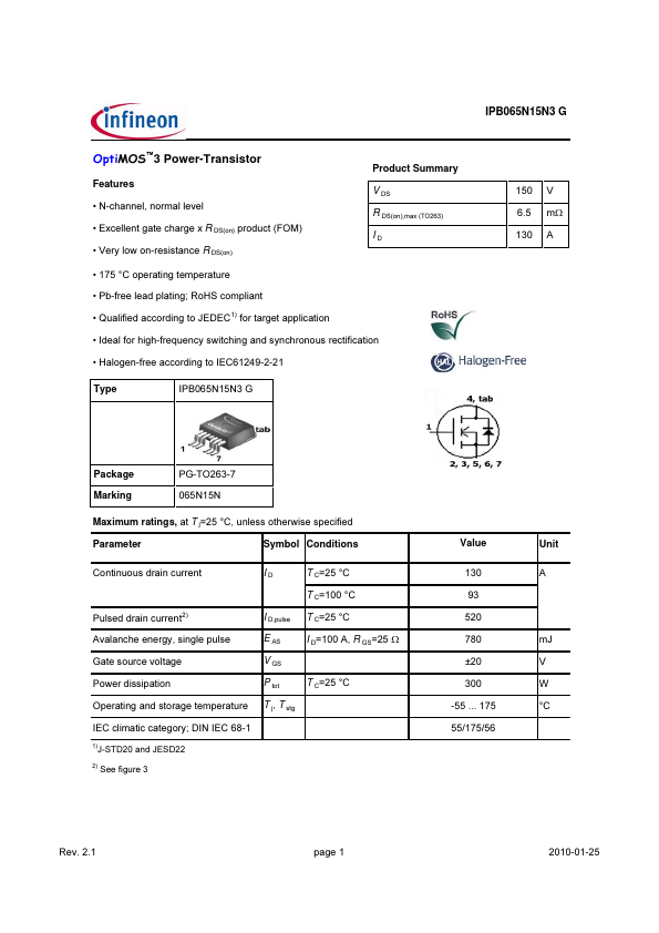 IPB065N15N3G