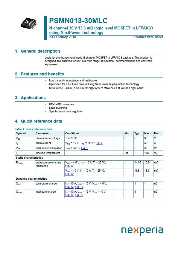 PSMN013-30MLC