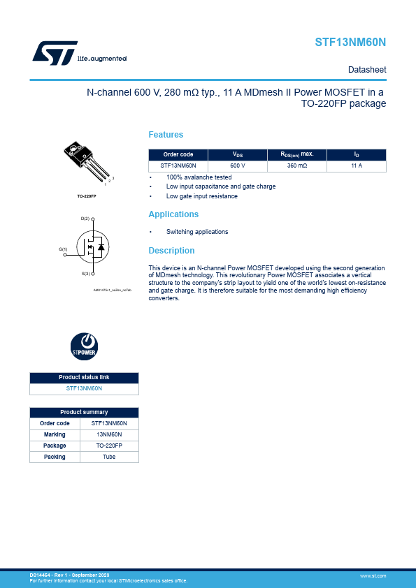 STF13NM60N