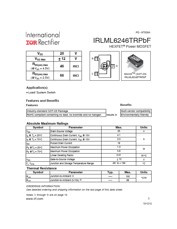 IRLML6246TRPbF