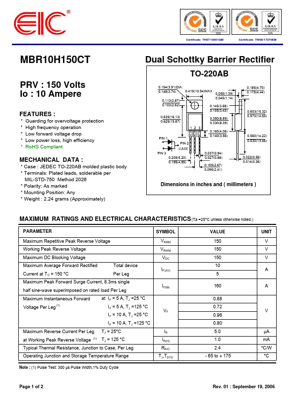 MBR10H150CT