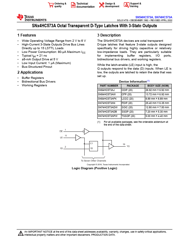 SN74HC573A