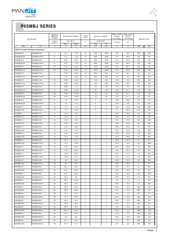 P6SMBJ8.0CA