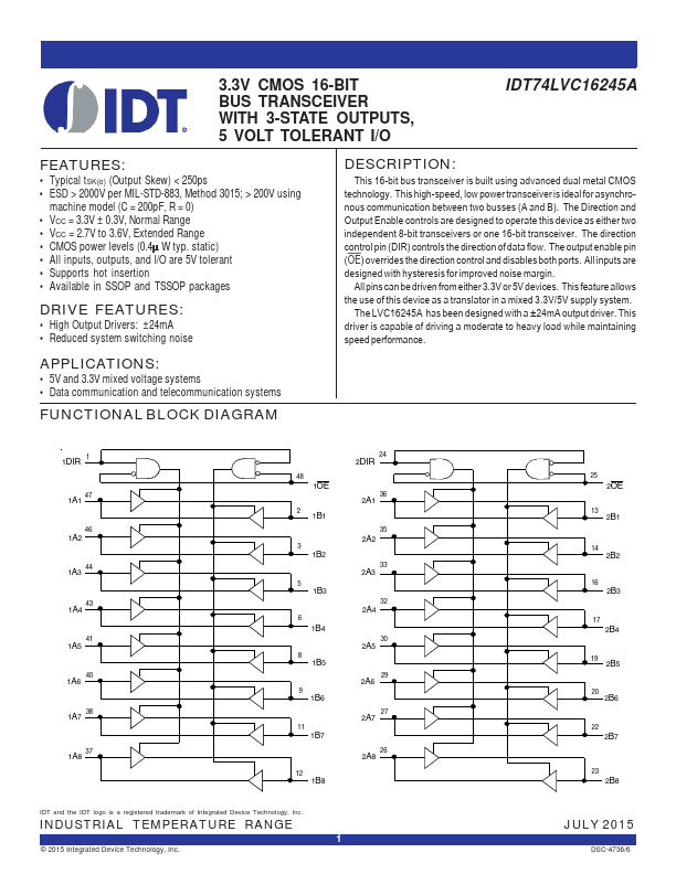 IDT74LVC16245A