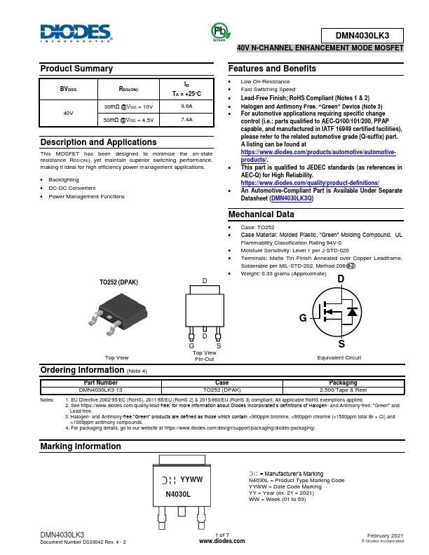 DMN4030LK3