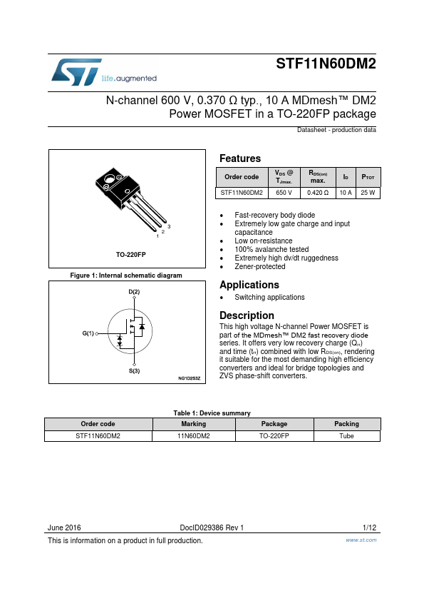 STF11N60DM2