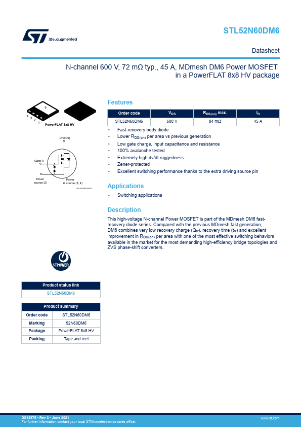 STL52N60DM6