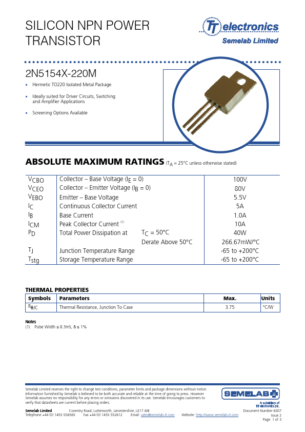 2N5154X-220M