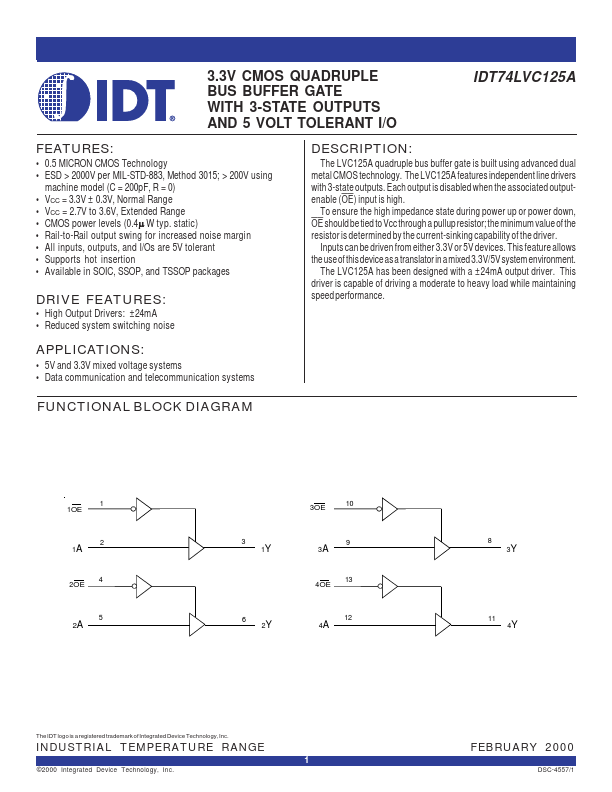 IDT74LVC125A