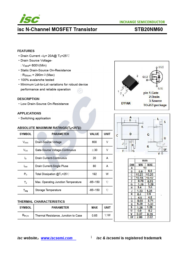 STB20NM60