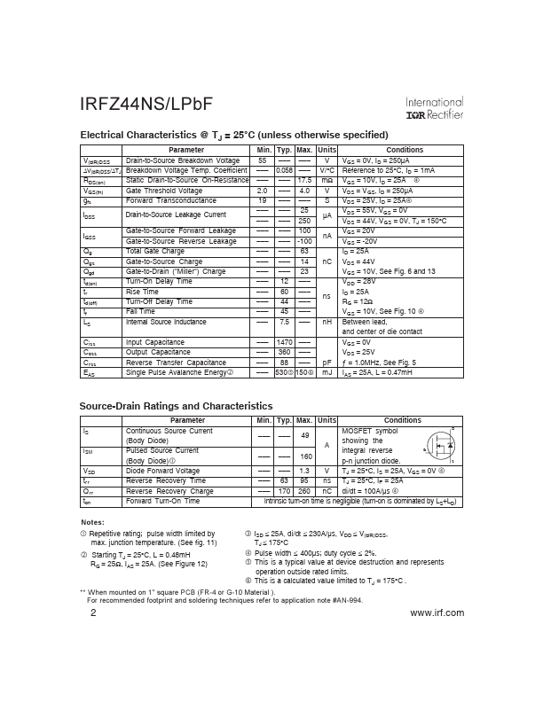 IRFZ44NSPBF