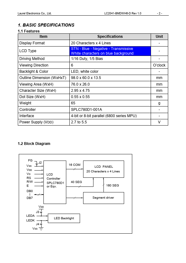 LC2041-BMDWH6-D