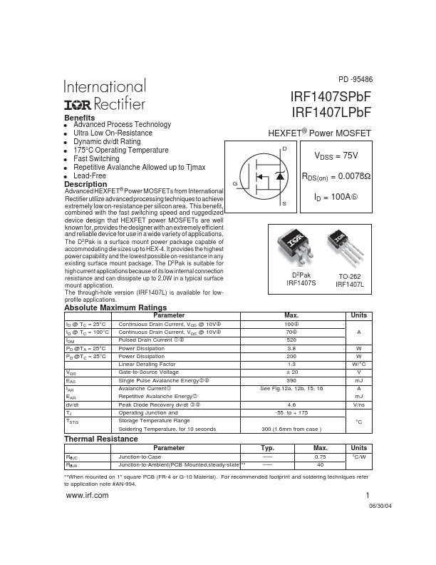 IRF1407SPbF