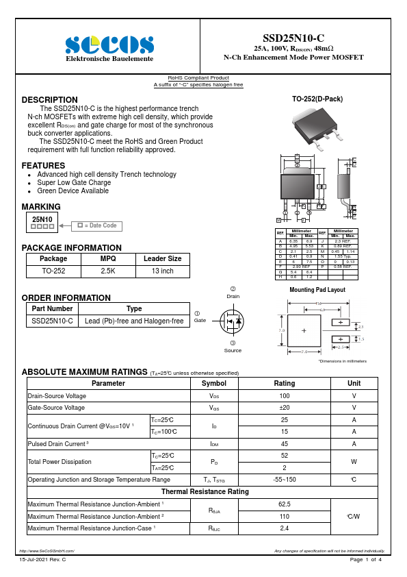 SSD25N10-C