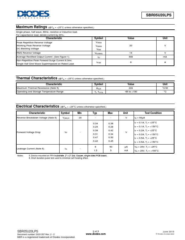 SBR05U20LPS