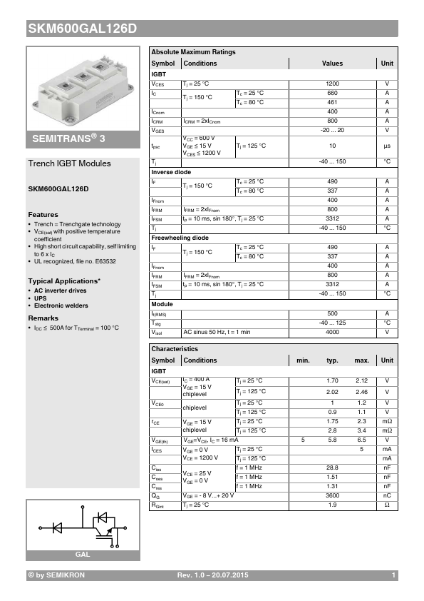 SKM600GAL126D