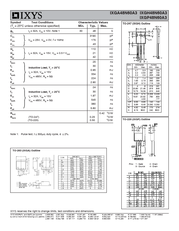 IXGP48N60A3