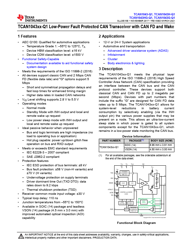 TCAN1043-Q1