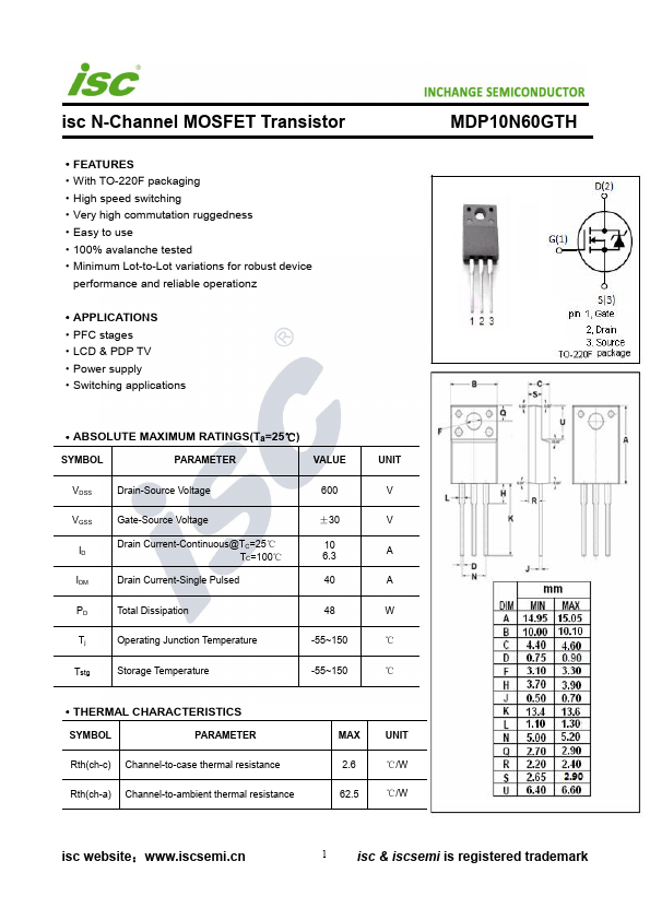 MDP10N60GTH