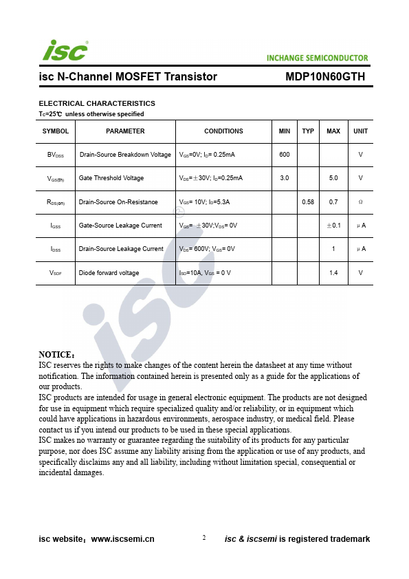 MDP10N60GTH