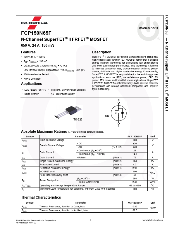 FCP150N65F