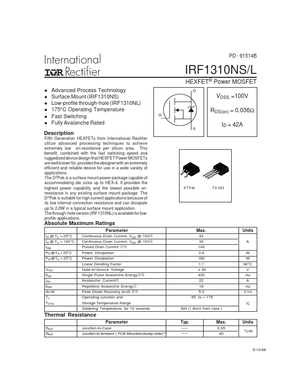 IRF1310NS