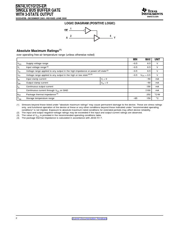 SN74LVC1G125-EP