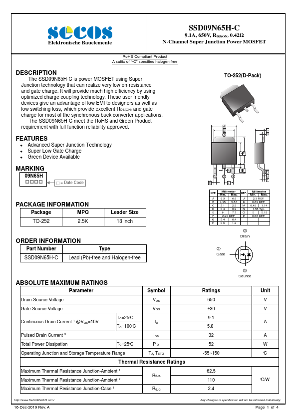 SSD09N65H-C