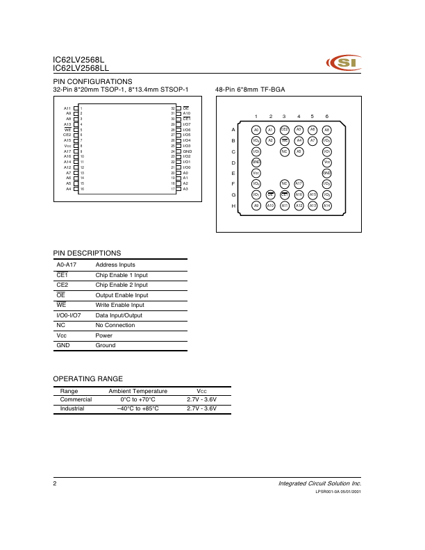 IC62LV2568LL