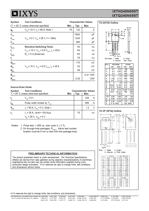 IXTH240N055T