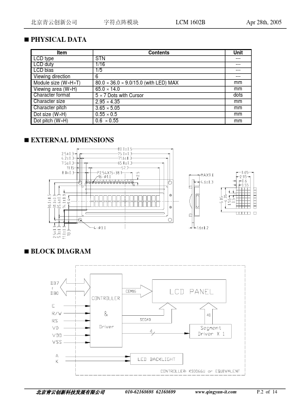 LCM1602B