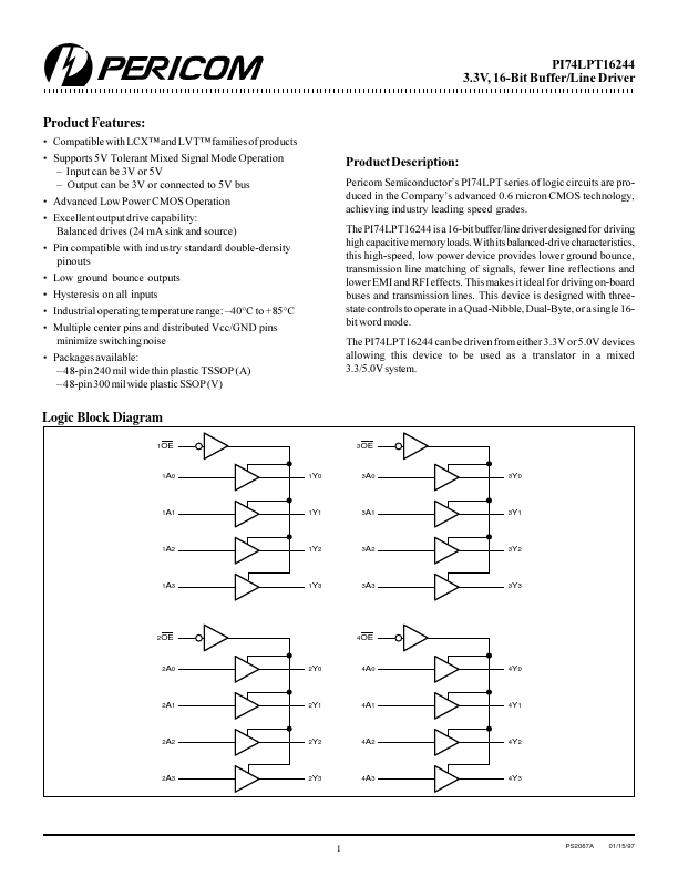 PI74LPT16244