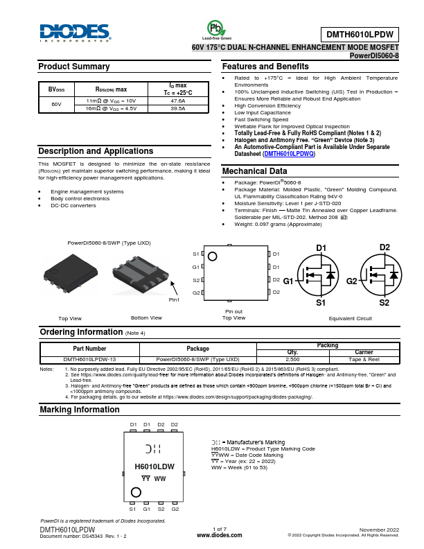 DMTH6010LPDW